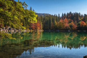 Lac Vert en automne, Passy, haute Savoie, France