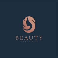 Woman hair salon with interesting colors logo design Premium Vector. part 2