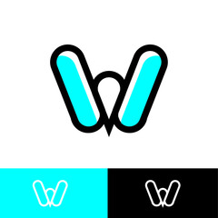 Obraz premium W initial letter logo