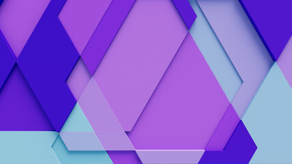 Multicolored tech background, with a geometric 3D structure. Clean, vibrant design with simple, bright, modern forms. 3D render