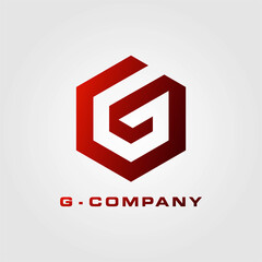Hexagone shape of G initial letter vector logo template