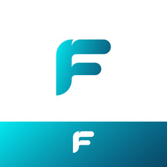 Unique shape of F letter vector logo template