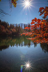 Lac Vert en automne, Passy, haute Savoie, France