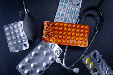 stethoscope and Pills