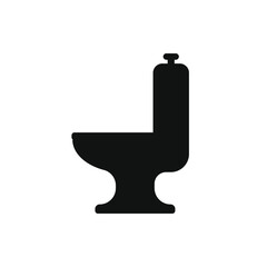 Toilet seat vector icon. Lavatory and water closet symbol. Bathroom or wc sign. Hygiene and sanitary logo. Clip-art silhouette.