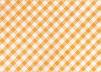 Orange and white abstract checkered pattern background, picnic gingham tablecloth, square fabric...
