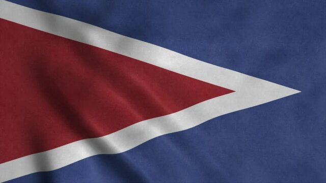 Cabo Rojo flag, city of Puerto Rico, waving in wind. Realistic flag background