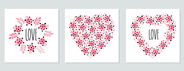  Valentine's day or wedding card set