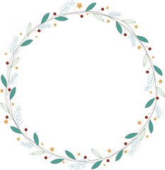 simple christmas wreath with red berries