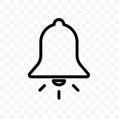Bell icon vector illustration isolated on transparent background.
