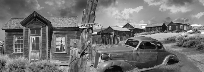 Abandoned Old Ghost town  ,  Bodie State Park, California . Composite  photograph