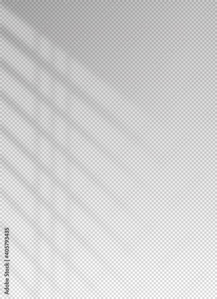 Poster shadow blinds. sun light from window. overlay effect. shade jalousie transparent. isolated backgroun