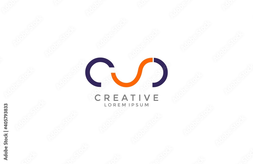Poster looping font typography logo design