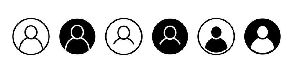 User icon set, avatar. User profile login, member profile.