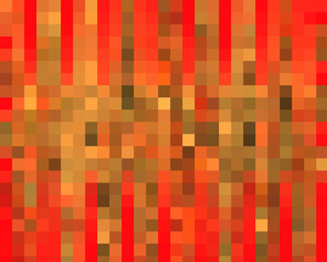 Orange green brown dark shapes, abstract background with squares