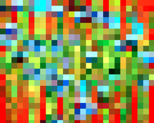 Orange yellow green blue abstract background with squares