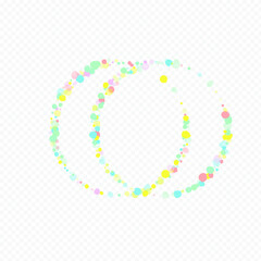 Rainbow Shine Flying Transparent Background. Transparent Circle Pattern. Carnaval Splash Design. Orange Polka Vector Backdrop.