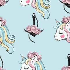 blue unicorn with Anchor sign pattern