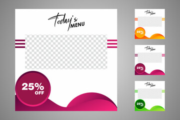 Set of sale banner template design. Editable post template social media banners for digital marketing. Vector illustration.