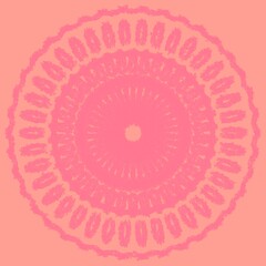 Decorative seamless pattern with round vintage frames. Mandala. The background is pink.
