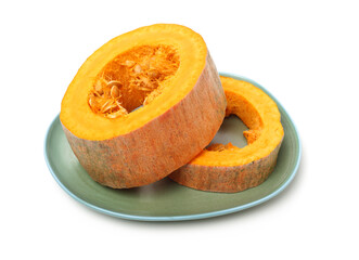 orange squash slices on White Background