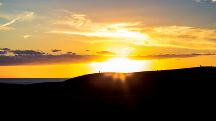 Fototapeta na wymiar Sunset in the dunes of Gran Canaria