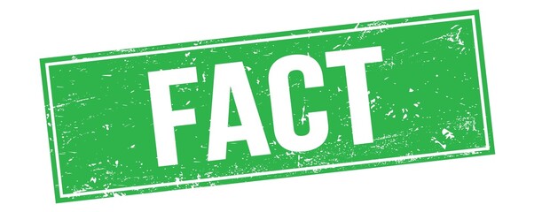 FACT text on green grungy rectangle stamp.