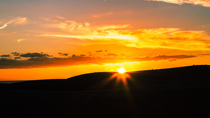 Sunset in the dunes of Gran Canaria