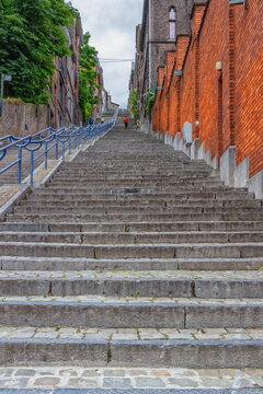 Montagne de Bueren, 374-step staircase in Liege, Belgium
