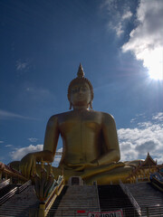  The big buddha attitude of subduing Mara at Thailand