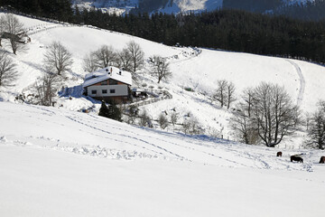 casa granja refugio de montaña en la nieve país vasco 001141-as21