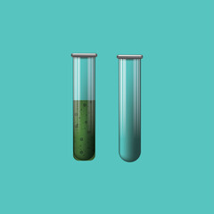 Flasks with liquid, chemistry, science, medicine vector illustration	
