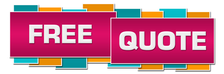 Free Quote Pink Orange Turquoise Horizontal Squares Boxes 