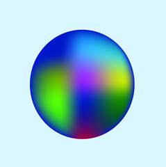 beautiful multi-colored ball on a light blue background, can be used for the design of postcards, banners, walls, wallpaper