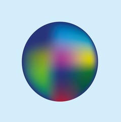 beautiful multi-colored ball on a light blue background, can be used for the design of postcards, banners, walls, wallpaper