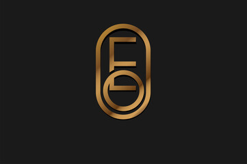Abstract Initial E and O Logo, Gold Line Monogram style, usable for brand, card and company, logo design template element,vector illustration