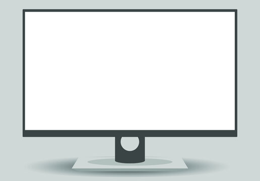 Technology mock up thin line vector. Blank television layout for business product display. Eps 10 