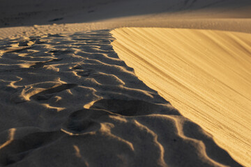 Sunset in the dunes of Maspalomas in Grand Canaria