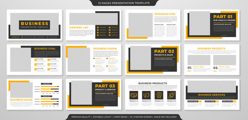 Naklejka na ściany i meble set of presentation layout template with minimalist style and modern concept use for business profile and annual report 