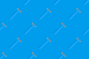 Disposable razor seamless pattern. Colorful plastic disposable razors Design for wrapping paper, poster banner and more for what.