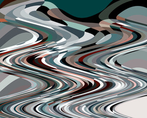 Green silver red and white background, waves fluid texture