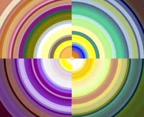 Purple pink yellow circular design, texture, diamond sun abstract background with circles