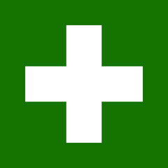 First aid sign symbol vector green white