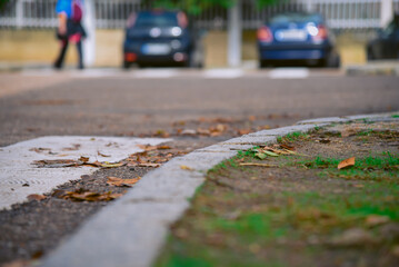 curva de la carretera en color junto a un paso de peatones