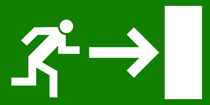 Emergency exit sign right vector green