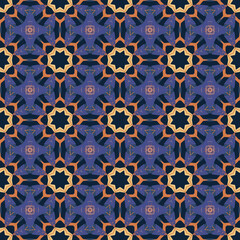 Seamless pattern with abstract mandala ornamental arabesque illustration. Vector decorative classic tile pattern.