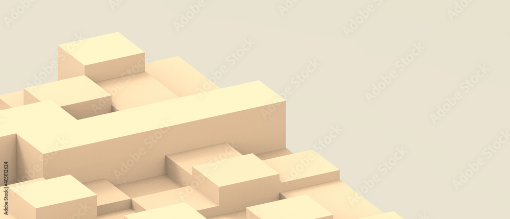 Poster abstract background minimal success and modern geometry square box with podium concept on yellow - 3