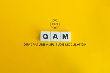 Quadrature Amplitude Modulation (QAM) Concept Background.