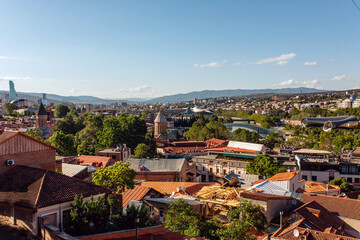 Fototapeta premium view of the old town in Tbilisi