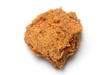 Close up of Chicken Fried Isolated White Background.